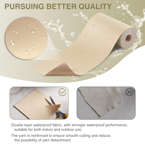 Gheeidau Canvas Repair Tape 4×70 Inch Waterproof Self-Adhesive Fabric Repair Patch for Repairing Boat Covers,Tents,Patio Umbrellas,Car Seats,Luggage,Sofas.(Khaki) - color: Khaki, size: 4"×70"