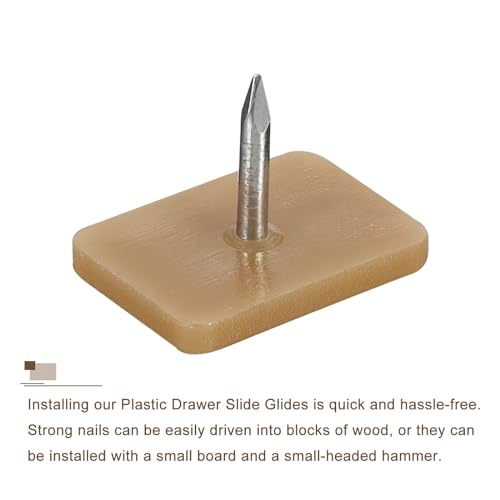 uxcell Drawer Slides, 40Pcs 17x12mm - Plastic Drawer Guides and Stoppers, Rectangular Tack-in Dresser Drawer Slides, Drawer Glides for Repairing Dressers - size: 17x12mm