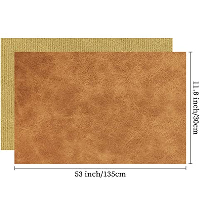 XHT 30 x 135 cm Suede PU Faux Leather Fabric, Soft Smooth Crafts Synthetic Fabric for DIY Handicraft Wallets Bags Making, Dark Brown - color: Dark Brown