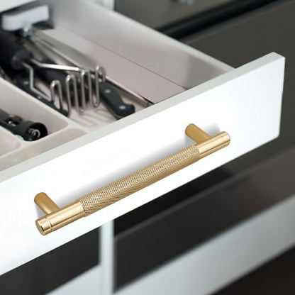12 Pack 5 Inch 128 mm Gold Barrel Cabinet Pulls Cupboard Aluminum Handles Drawer Pull Cabinet Handles Cabinet Handles - color: Gold, size: 5 Inch