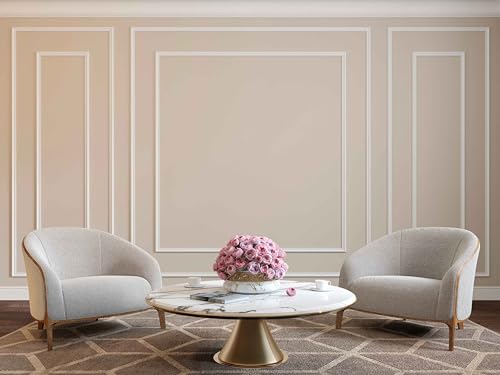 Hungbak 120"L x 2.4"W Peel and Stick Chair Rail Panel Molding, Pre-Primed Trim for Home Decoration & Wall Protection - size: 120"L x 2.4"W