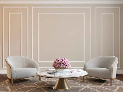 Hungbak 120"L x 2.4"W Peel and Stick Chair Rail Panel Molding, Pre-Primed Trim for Home Decoration & Wall Protection - size: 120"L x 2.4"W