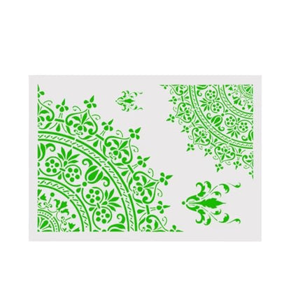 TIAMECH A4 Reusable Mandala 1/4 Wheel Stencil for Painting - style: Mandala Wheel
