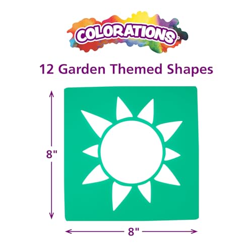 Colorations Garden Stencils, 12 Garden Designs, Made from Washable Plastic - style: Garden 12PK