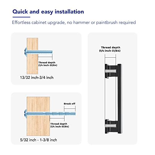 Matte Black Cabinet Pulls, 3-3/4 Inch (96mm), 20 Pack, Heavy Duty - color: Matte Black, size: 3-3/4" Hole Center