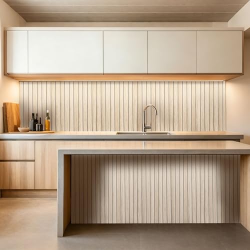 3D Peel and Stick Wall Panels PVC Grille Slat 394"x15.8" Self-Adhesive Wall Sticker Soundproof Paneling for Walls and Ceiling in Faux Herringbone Oak Texture - color: Herringbone Oak, size: 394"x15.8"