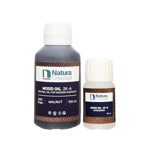 Wood Stain Oil - 75 ft² - 140 ml, Walnut – Wood Finish for Interior Furniture & Floor - Linseed Wood Oil - Fast-Drying-Environmentally Friendly - Extra Durable Hard Wax Oil-VOC Free - color: Walnut, size: 140 mL
