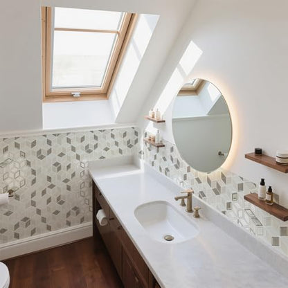 Art3d Peel and Stick Backsplash, 3D Hexagon Wall Tile, 10-Pack, Light Brown