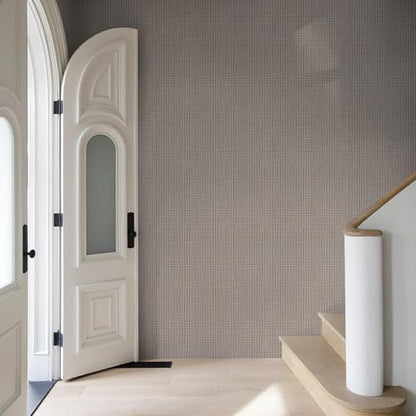 Brown Textured Peel and Stick Grasscloth Wallpaper Faux Linen Woven Contact Paper 23.6"x196" Faux Fabric Wallpaper Waterproof Self Adhesive Removable Vinyl Wall Paper for Wall Cabinets Furniture - color: Brown, size: 23.6" x 196"