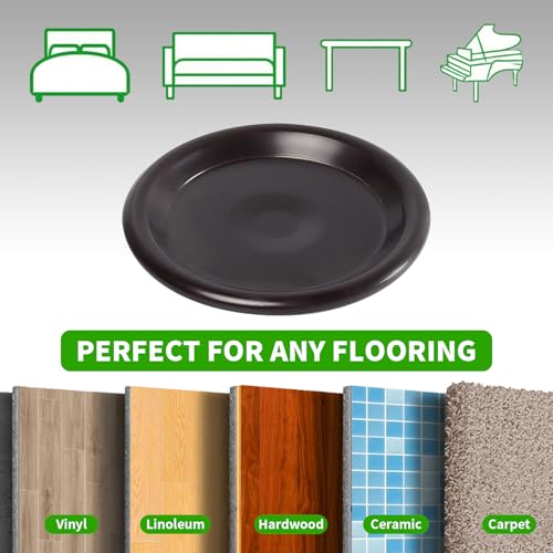 1 5/8" Round Carpet Bottom Furniture Caster Cups Furniture Coasters 24 Pack - size: 1-5/8 Inch, 24 Pack
