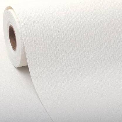 SHUFA White Cotton-Like Textured Grasscloth Wallpaper Matte Thick Real Woven Fabric Peel and Stick Contact Paper Removable Self Adhesive Washable (16.5"x78.7") A8s - color: White, size: 16.5"x78.7"