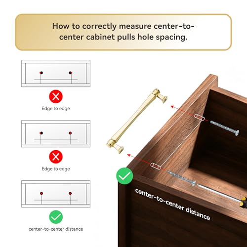 LIMUR 10 Pack 3.75 Inch (96mm) Hole Center Brushed Gold Cabinet Pulls – Solid Zinc Alloy Kitchen Cabinet Handles, Drawer Pulls for Bathroom Vanity, Dresser & Wardrobe, M4 Screws Included - color: Brushed Gold, size: 3.75"/96 MM Hole Center