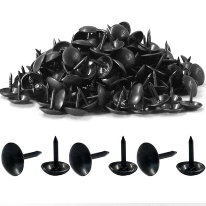 Piutouyar 200 Pcs Black Upholstery Tacks Antique Thumb Tacks, 11 x 11mm - size: 11x11mm
