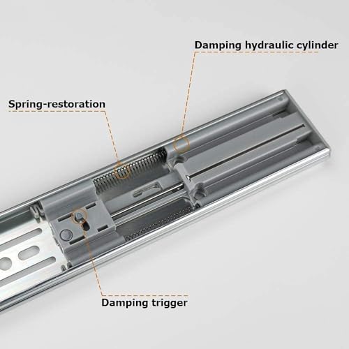 LONTAN 18 Inch Soft Close Drawer Slides with Rear Mounting Brackets 1 Pair - size: 18 Inch