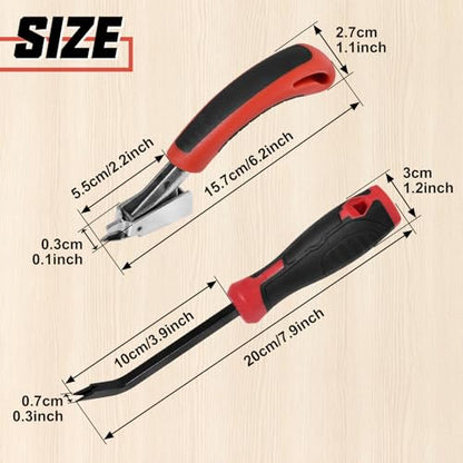 2 PCS Staple Remover Tools Heavy Duty Stapler Puller Lifter Tack Puller with Double Pronged Head, Upholstery Tools for Furniture, Floor, Wooden Case, Carton, Carpet, Construction