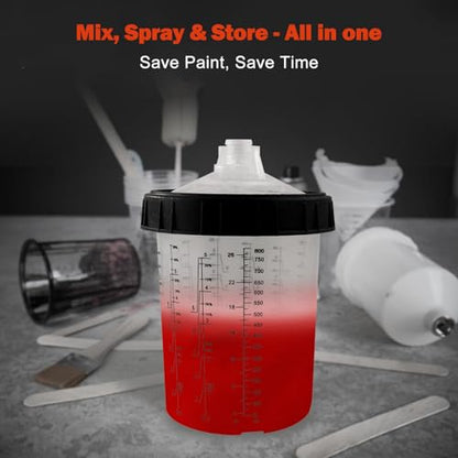 Paint Spray Gun Cups Disposable Paint Cup Liners Kit 27oz 50 Packs - size: 50pcs 800ml 27oz Cups