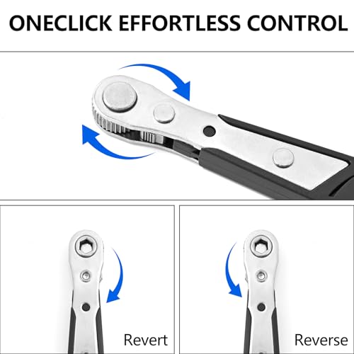 11-in-1 Magnetic Ratchet Screwdriver Set, Screw and Repair in Tight Spaces - Compact Hand Tool Kit, No Assembly Required, Manual Operation, Black - color: Black