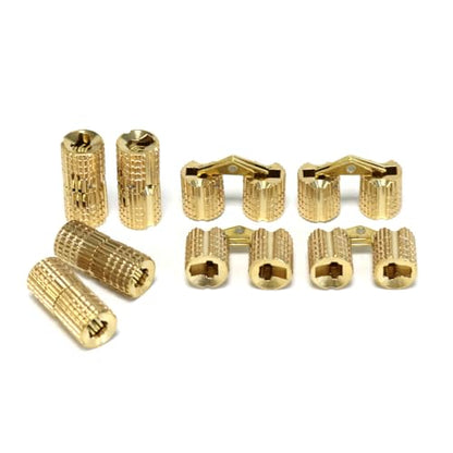 8Pcs Brass Barrel Hinges Hidden Invisible Cabinet Furniture Hinges, 8mm 180 Degree Opening Angle Concealed Furniture Hinges for DIY Jewelry Box Hand Craft