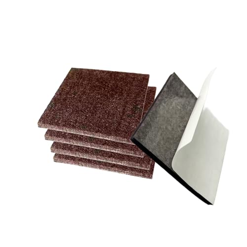 16PCS 2” Square Felt Furniture Pads, Self Adhesive Cuttable Chair Leg Pads Anti Scratch Floor Protectors for Hardwood Laminated Tile Cabinet Surface Protector, Brown - size: 2 INCH