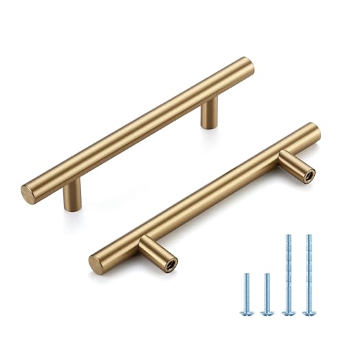 HOME EDIT Champagne Bronze Cabinet Handles, Drawer Pulls, 4 Inch, 30 Pack - color: Champagne Bronze, size: 4 Inch Hole Center