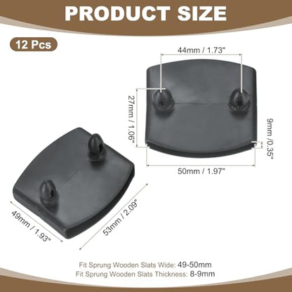 uxcell 12Pcs 50mmx9mm Plastic Bed Slat Center Caps Bed Slat Cover Gray - color: Grey, size: 50mm x 9mm