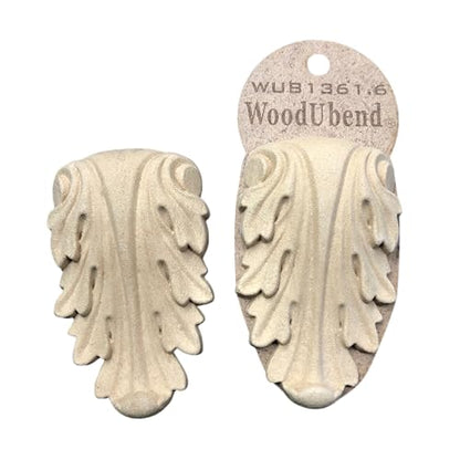 WoodUbend WUB1361.6 Corbel Appliques - Heat Bendable & Flexible Wood Onlays 9.8x6cm - DIY Craft, Furniture & Home Decor - Easy to Apply & Paint - Versatile, Reusable & Durable Decals (2 Pack) - size: 9.8x6cm