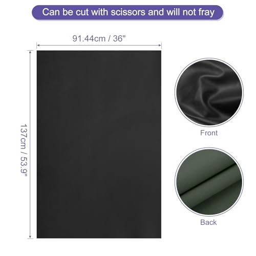 PATIKIL PU Faux Leather Fabric Nappa Grain 1 Yards Length 54"x36"x0.04" Soft Synthetic Leather Material Sheets 1mm Thick for Bags DIY Crafts, Black - color: Black, size: 54"x36"x0.04"