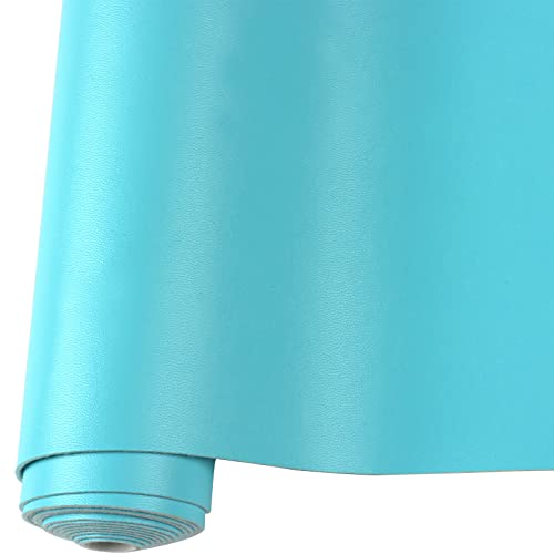 Smooth Solid Color Faux Leather Sheets Roll 12"X53" (30cmX135cm),Very Suitable for Making Crafts, Leather Earrings, Bows,Sewing (Sky Blue) - color: Sky Blue