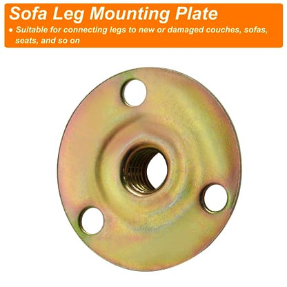 Biaungdo Furniture Leg Mounting Plates, 4 Sets, 5/16 x 37 x 2.5mm
