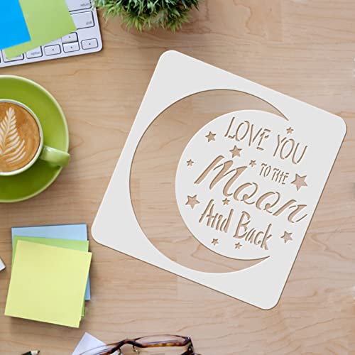 FINGERINSPIRE Moon Stencil 11.8x11.8inch Plastic Moon Drawing Painting Stencils Square Reusable Stencils for Painting on Wood, Floor, Wall and Tile - color: Love You to The Moon and Back