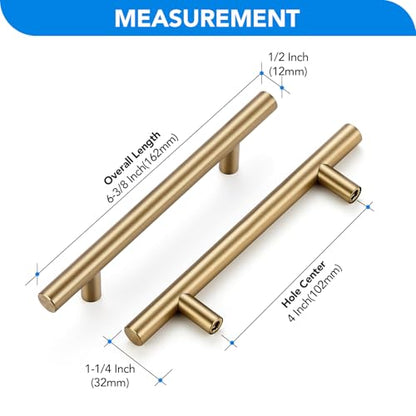 HOME EDIT Champagne Bronze Cabinet Handles, Drawer Pulls, 4 Inch, 30 Pack - color: Champagne Bronze, size: 4 Inch Hole Center