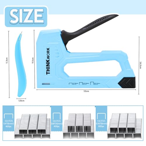 THINKWORK Light Duty Staple Gun - Upholstery Staple Gun for Wood - color: Blue