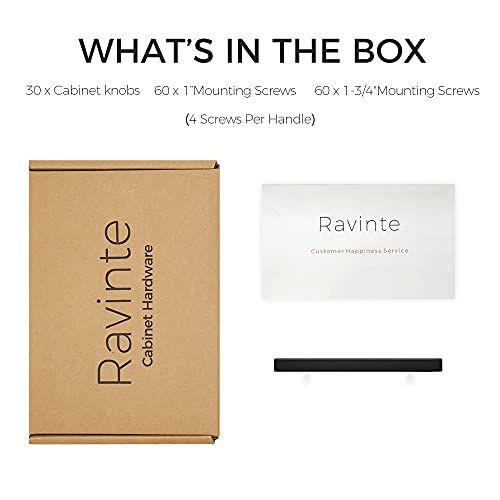 Ravinte Matte Black Cabinet Hardware Square Pulls, 3.75 Inch, 30 Pack - color: Black