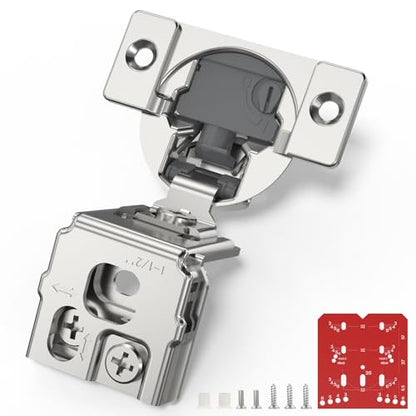 Chibery 10 Pack 1-1/2” Overlay 4D Soft Close Cabinet Hinges, Concealed Face Frame, Adjustable Closing Speed, 105° Opening Smooth Slow, Hidden Self Closing for Kitchen Corner, Cupboard (with Template) - size: 1-1/2” Overlay