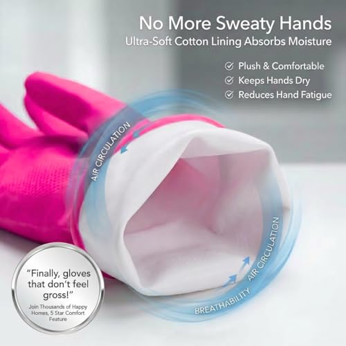 ForPro Premium Natural Rubber Gloves, 6-Pair, Large, Cotton Candy - color: Cotton Candy, size: Large