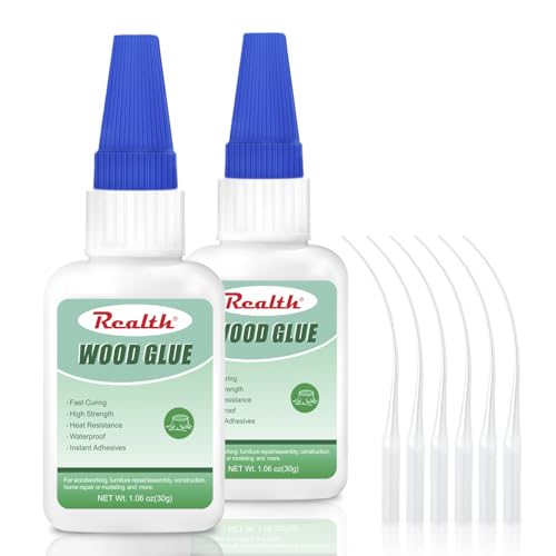 Super Glue for Wood Clear 30g 2 Pack with Anti-Clog Cap - size: 60g, style: Wood Glue