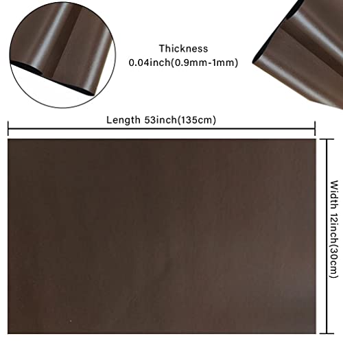 HYANG Smooth Solid Color Chocolate Faux Leather Sheets 1 Rolls 12"X53" (30cmX135cm),Faux Leather is Great for, Bows,Earrings Handmade DIY Craft Projects Making - color: Chocolate