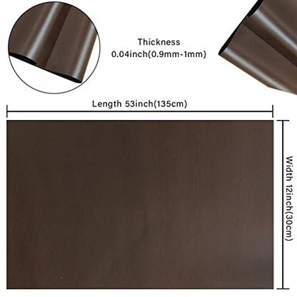 HYANG Smooth Solid Color Chocolate Faux Leather Sheets 1 Rolls 12"X53" (30cmX135cm),Faux Leather is Great for, Bows,Earrings Handmade DIY Craft Projects Making - color: Chocolate