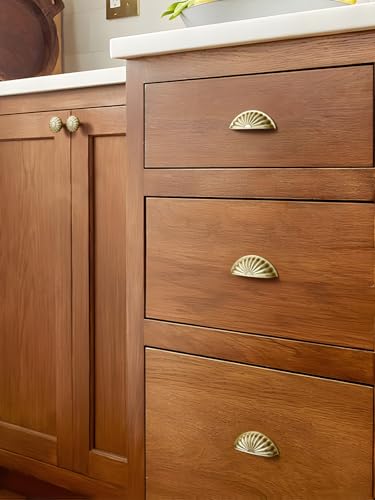 Brushed Gold Cabinet Cup Pulls 2.5" Hole Center 5 Pack Brass Drawer Pulls Kitchen Hardware Cabinet Handles Dresser Handles - color: Brushed Gold, size: 2.5"(64mm) Hole Center