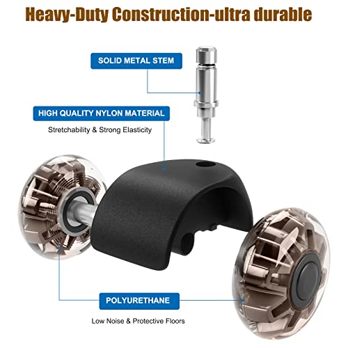 Omyoffice 2" Office Chair Wheels Set of 5, Brown Heavy Duty Chair Caster - color: Brown