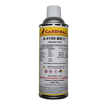 BLACK Powder Coat Touch-up Spray Paint | Car Parts and Repair Refinishing Clear Coat for Permanent Sealing of Coated Surfaces (BK11 FLAT) - color: BK11 FLAT