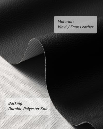 Faux Leather Fabric - Upholstery Fabric by the Yard - Waterproof Vinyl Fabric - PVC Leather Sheets for Upholstery, Sofa, Handbags, Boat, Car, Sewing & DIY Crafts - 36"x54", Black - color: Black, size: 1 Yard (54 x 36 inch)