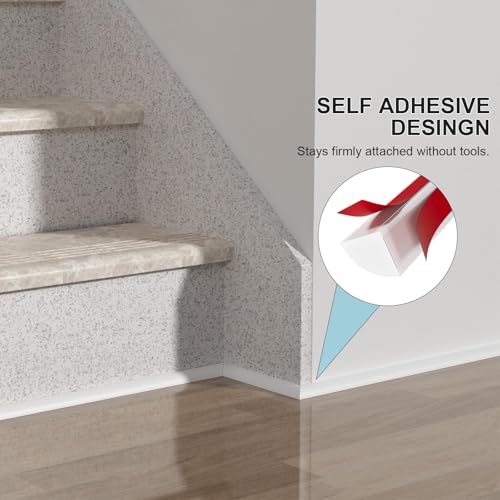 1/4 in x 40 ft Peel and Stick Quarter Round Molding, White - color: White, size: 1/4 in x 40 ft