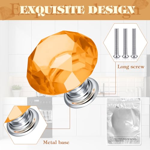 10 Pcs Colorful Crystal Knobs for Cabinets and Drawers, Classic Style
