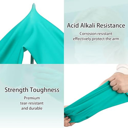 15 Mil Chemical Resistant Nitrile Gloves, Latex free Durable Cleaning Gloves, Resist Acid, Alkali, Solvent and Oil - color: 1 Pair-green, size: Medium
