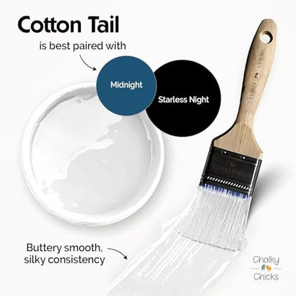 Chalky Chicks CottonTail 4 Fl Oz Chalk Paint for Furniture All in One - color: CottonTail (White), size: 4 Fl Oz (Pack of 1)