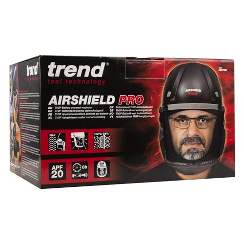 Trend Airshield Pro Full Faceshield, Dust Protector, Battery Powered Air Circulating Mask for Woodworking, AIR/PRO - style: Single Mask