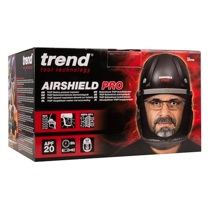 Trend Airshield Pro Full Faceshield, Dust Protector, Battery Powered Air Circulating Mask for Woodworking, AIR/PRO - style: Single Mask