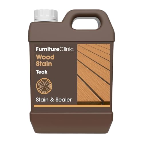 Furniture Clinic Wood Stain | Water Based | Fast Drying, Low Odor, & Non-Toxic | Multiple Finishes | for Indoor & Outdoor Furniture and More | Teak (85 Fl Oz / 2500ml) - color: Teak, size: 2500ml / 85 Fl Oz
