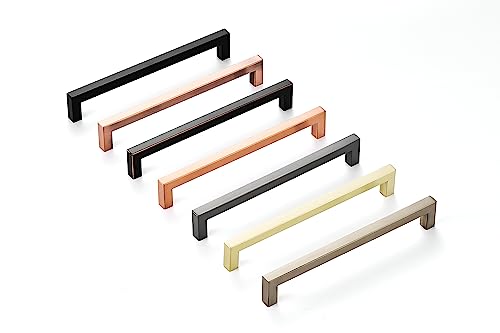 30 Pack Matte Black Cabinet Handles Black Square Dresser Pulls Cupboard Drawer Handles 8" Hole Center 203mm Modern Stainless Steel Kitchen Cabinet Hardware - color: Matte Black, size: 8 inch hole center (203mm)